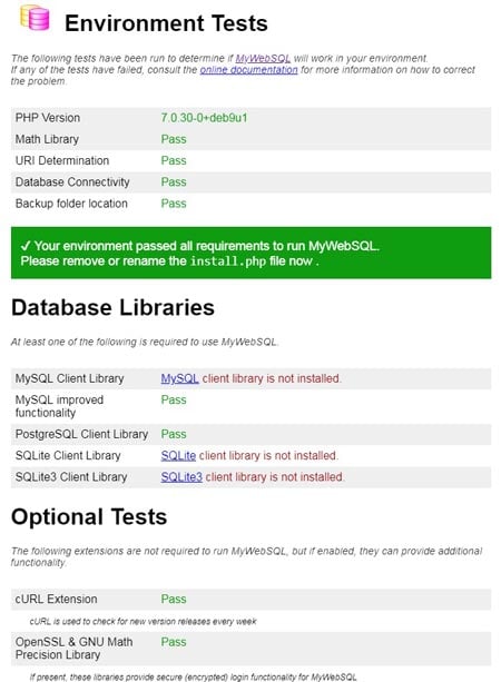 How to install MyWebSQL on Debian 9