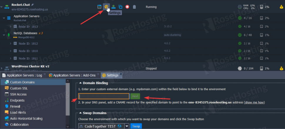 configuring rocket.chat server for team communication