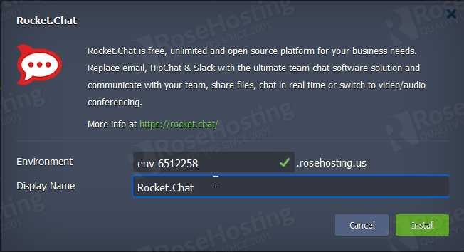 how to set up rocket.chat server for team communication
